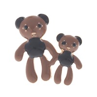 Breloques pour chaussures en alliage de zinc motif ours mignon, pendentifs émaillés 3D pour sandales perforées et sangles de téléphone portable - Vente en gros