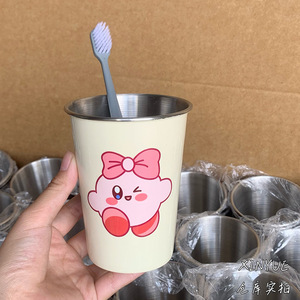 Taza para cepillos de dientes de acero inoxidable con dibujos animados para niños y parejas, taza de lavado simple, resistente a roturas, de calidad alimentaria - Product Image 1