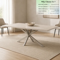 Tables à manger rectangulaires extensibles modernes en MDF, finition de luxe, avec pieds en métal, équipement polyvalent, nouvelle arrivée, OKAY Home Furniture