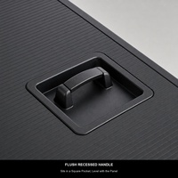 Couverture de benne enroulable noire mate pour camionnettes avec poignée de déverrouillage encastrée