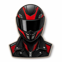 Broche personnalisée OEM en alliage de zinc émaillé dur, motif casque de moto, astronaute, combinaison spatiale, badge métallique, vente en gros de broches pour chapeaux