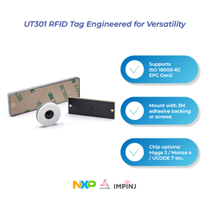 Ut301 UHF <span class=keywords><strong>RFID</strong></span> trên kim loại <span class=keywords><strong>tag</strong></span> iso18000 6C EPC Gen2 Alien impinj NXP Chip PCB chống kim loại nhãn cho hậu cần quản lý tài sản - Product Image 3