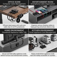 Attache-câble en silicone personnalisée avec support adhésif pour organiser les câbles de charge de téléphones, appareils de cuisine et de bureau – Couleurs personnalisables