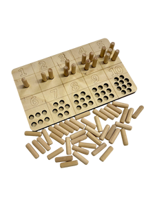 Tablero de Conteo de Madera Montessori para el Aprendizaje de Matemáticas, Juguete Educativo con Pernos Numéricos, Pompones y Cuentas para Niños Pequeños - Product Image 2