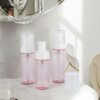 Botol Semprot Busa PET PP 50ml 60ml 65ml Kemasan Kosong Bulat untuk Sampo Losion Krim Perawatan Kulit Serum Sablon Logo