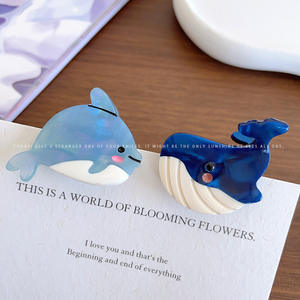 Jepit Rambut Akrilik Bentuk Hewan Laut: Bintang Laut, Lumba-lumba, Paus, Hiu, Lobster, Gurita Mini, Aksesoris Lucu - Product Image 6