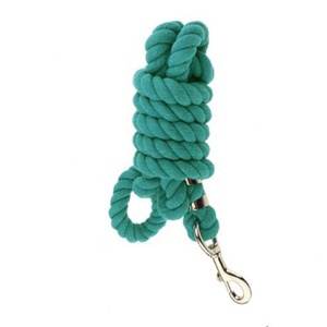 Horse <b>Bridle</b> Teal Cotton Rope Lead with Metal Snap <b>Hook</b> Model FM-1010 - Product Image 1
