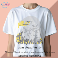 Kaos Grosir Custom Motif Rubah Fennec Gurun dengan Desain Berlian Imitasi Berkilau dan Bulan Sabit untuk Anak-anak, Pesta Safari, dan Tamasya ke Kebun Binatang