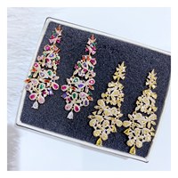 Boucles d'oreilles pendantes TIANSHE de luxe multicolores en zircon, motif sapin, accessoire de mode pour femme