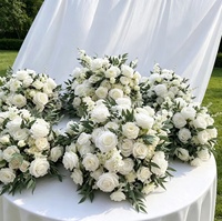 Bola de Flores Artificiales de Seda Blanca y Verde de 80/70/60/50/40/30 cm, Hecha a Mano, para Decoración de Centros de Mesa en Bodas y Eventos, para el Día de la Madre