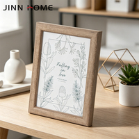 Bingkai Foto Busa PS Motif Kayu Timbul 5*7 Inci, Bingkai Gambar Dekoratif Gaya Pedesaan untuk Pajangan Meja & Dinding