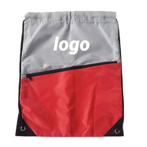 Promotional Customized LOGO Polyester <b>Drawstring</b> <b>Bag</b> with Partitioned Compartments for Events and Outings - Product Image 1
