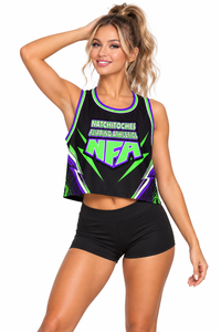 Débardeur court personnalisé pour femme, sans manches, pour cheerleading, entraînement, basketball, <span class=keywords><strong>maillot</strong></span> de performance, esprit d'équipe - Product Image 5