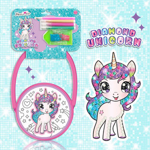 Individuelles DIY Kinder Zeichen runde Einhorn-Edelstein-Gemüse Crossbody-Geldbörse Kindergeschenk eigene Tasche erstellen - Product Image 3