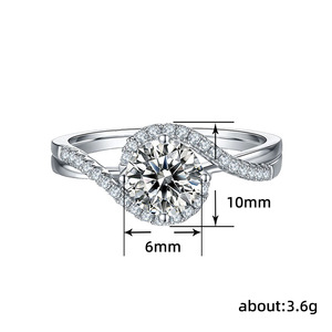 Anello con Zircone Taglio Brillante per Donne, Gioiello Elegante e Scintillante per le Dita - Product Image 5