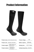Vente en gros de chauffe-pieds Blue Tooth Smart App Chaussettes de ski chauffantes à piles Chaussettes pour hommes auto-chauffantes