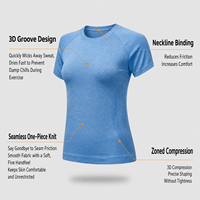 Camiseta Deportiva de Lana Merino para Mujer, Transpirable, de Secado Rápido, para Senderismo, Running, Entrenamiento, Manga Corta