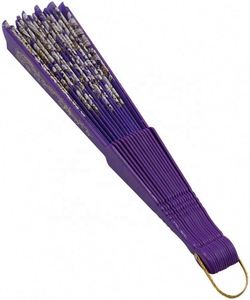 Abanico Plegable de Estilo Chino 2025, Regalo Artesanal, Abanico de Plástico con Polvo Dorado, Abanico de Mano para Baile, Bodas y Fiestas - Product Image 5