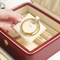 Boîte à bijoux DIGU avec fermeture à glissière, fermoir tête de lion, plateau amovible pour bagues, colliers, bracelets, organiseur portable