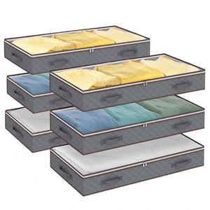 Large Space Saver Comforters Foldable Underbed Storage, Bags Zip with Clear Window for Blankets Clothes - Product Image 1