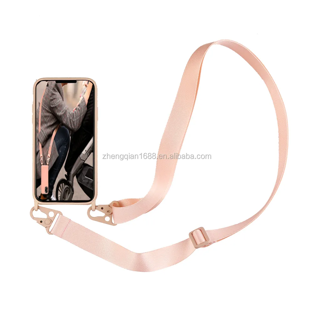 Acrylic Necklace Neck Fabric&leather&pu Crossbody Cell Phone Case For Iphone 14 13 12 11Pro x xs xr With Metal Chain