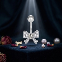 Xinfocus Piercing de Nombril Cœur en Acier Inoxydable, Bijou Corporel Tendance pour Femmes et Hommes