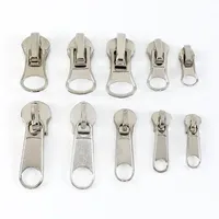 Haute qualité 3 # alliage de Zinc métal fermeture éclair curseur longue plaque feuille Zip extracteur pour papeterie sacs vêtements/vêtements-recyclable