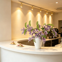 Branche de fleurs artificielles de glycine violette en plastique, fausse tige florale suspendue, pour Pâques, mariage, décoration de maison, vase, vente en gros