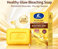 Savon éclaircissant ROUSHUN GLUTA-NIA, extra niacinamide, AHA BHA, anti-âge, éclaircissant, éliminateur de taches brunes, savon nettoyant pour le visage et le corps