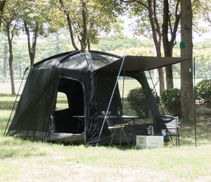 Carpa Familiar Impermeable Negra para Acampar, Carpa <span class=keywords><strong>de</strong></span> Cabina 2 en 1 para 6-8 Personas con <span class=keywords><strong>Toldo</strong></span> y Mosquitera para Acampar en Todo Tipo <span class=keywords><strong>de</strong></span> Clima - Product Image 1