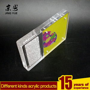 Moderno respetuoso con el medio ambiente personalizado claro cuadrado magnético marco fábrica acrílico pisapapeles cristal diamante foto reciclable - Product Image 3