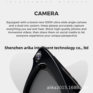 กล้องถ่ายภาพความละเอียด 1080P HD พร้อมระบบจดจำภาพ AI <span class=keywords><strong>แปล</strong></span>ภาษาอัจฉริยะ แว่นตาอัจฉริยะวิดีโอ 5MP พร้อม WiFi และระบบสั่งงานด้วยเสียง AI รุ่น M01 จากโรงงานโดยตรง - Product Image 2