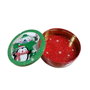 Food Graded Custom Printing Blechdose Weihnachts dosen Keksdose mit klarem Fenster deckel