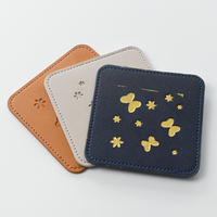 Posavasos de cuero PU personalizados, absorbentes e impresos en serigrafía con texto/gráficos/Nombres, alfombrillas y almohadillas personalizadas