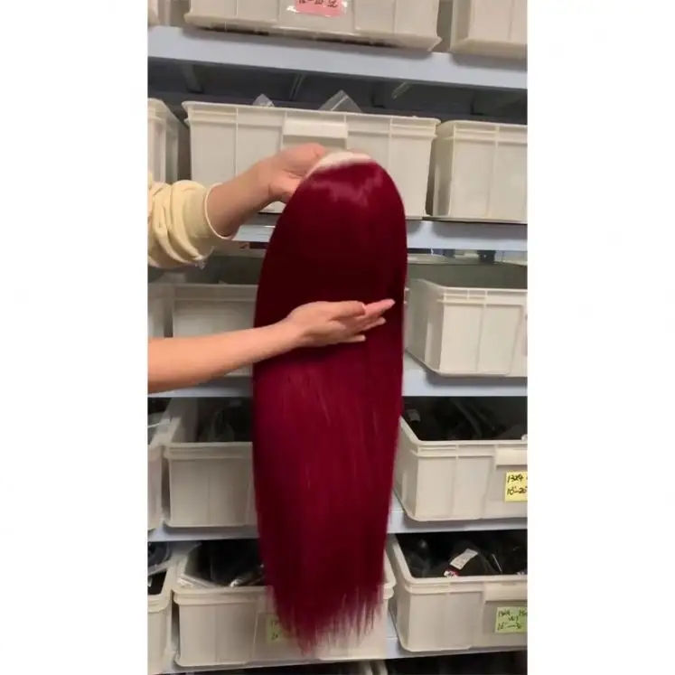 bob wigs human hair lace front glueless red wig Raw Vietnamese hair Luxshine Ruby virgin hair