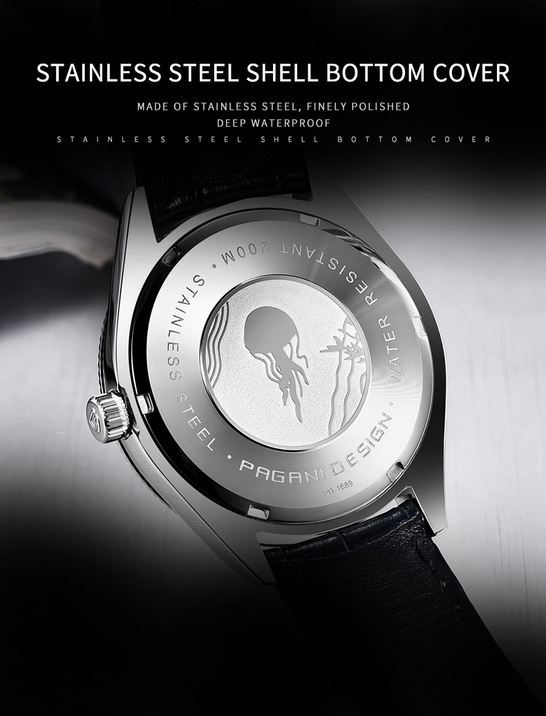 PAGANI DESIGN Top Brand Men Quartz Wristwatches Fashion Sapphire Glass Business Watches Waterproof Genuine Leather Watches