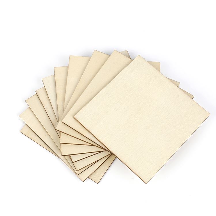 Нестандартный размер, квадратные пустые деревянные детали, лазерный деревянный вырез для рукоделия