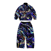 YSJY OEM Streetwear, sur mesure, ensembles de jogging en sublimation 2 pièces, surdimensionnés, fermeture éclair, style lettreman, survêtements Bamber, fabrication