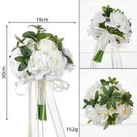 Bouquet de mariée blanc de style minimaliste pour mariage, fleurs artificielles haut de gamme, accessoires photo de mariage, bouquet
