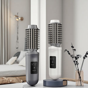 <span class=keywords><strong>Brosse</strong></span> <span class=keywords><strong>ronde</strong></span> en céramique professionnelle pour le coiffage des cheveux, brosses à cheveux, peigne chauffant électrique à affichage LCD pour lisser les cheveux - Product Image 1