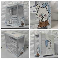 Boîtier d'ordinateur de bureau MicroATX personnalisé Chiikawa Usagi DIY avec panneau latéral en verre trempé pour PC de jeu