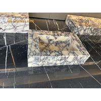Stonelink Vasque de salle de bain moderne de qualité supérieure en marbre italien Calacatta Viola pour éviers de salle de bain