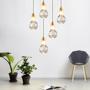 Moderna lámpara de araña lluvia de meteoritos luz claro bola de cristal colgante lámpara para sala de restaurante - Product Image 4