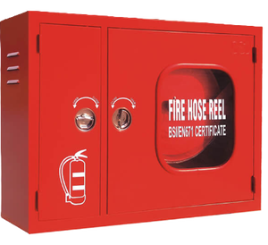 Armoire pour extincteur en acier inoxydable rouge et argentée, durable, à fixation murale, pour incendies de classe A et B - Product Image 5