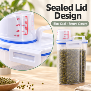 Recipiente para Almacenar Especias y Alimentos, con Taza Medidora, a Prueba de Humedad, Insectos y Polvo, Impresión Ecológica, 1 Pieza - Product Image 3