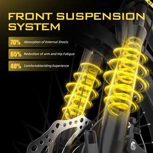 Bicicleta Eléctrica de Montaña Aairsk Q7 con Motor en la Rueda Trasera, Cuadro de Aleación de Aluminio, Batería de Litio de 36V 10Ah, Color Negro, para Desplazamientos Urbanos - Product Image 4