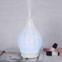 Humidificateur ultrasonique USB mini en rotin creux pour la maison, 100 ml, diffuseur d'aromathérapie avec design silencieux, minuterie et éclairage