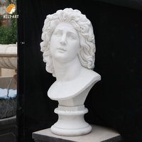 Statue de buste en marbre égyptien, 1 pièce, design classique, ancienne pierre, Sculpture de tête en pierre pour la maison