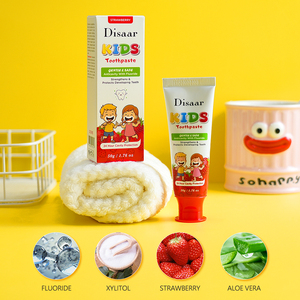 Diaar dâu tây trẻ em Anticavity Kem Đánh Răng <span class=keywords><strong>Fluoride</strong></span> xylitol Aloe Vera 24 giờ khoang bảo vệ lứa tuổi 2 + Bán buôn kem đánh răng - Product Image 4
