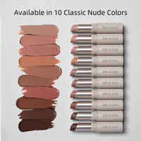 Rouge à lèvres personnalisé hydratant de votre marque, pigmenté, marque privée, maquillage léger pour les lèvres, fini mat, crème, végétalien, nude